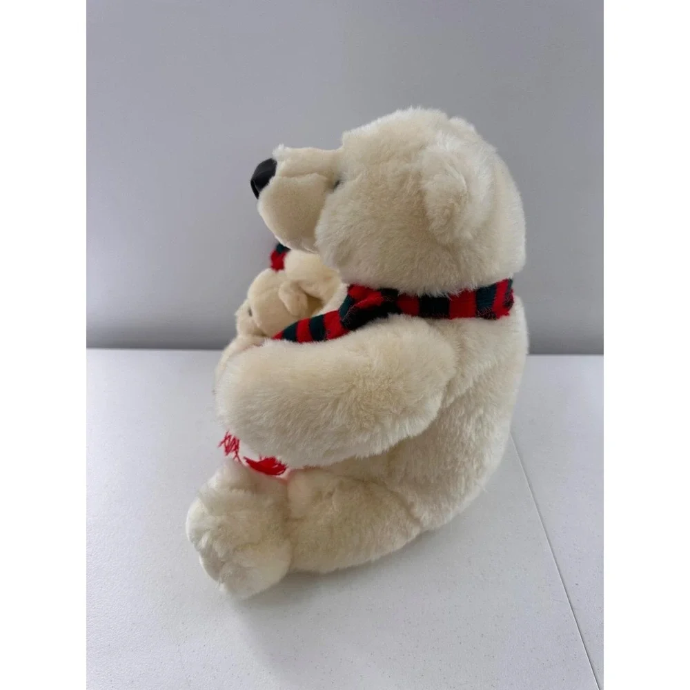 Kids Preferred Polar Bear Mama Baby Plush Set Scarf Hat Christmas 12